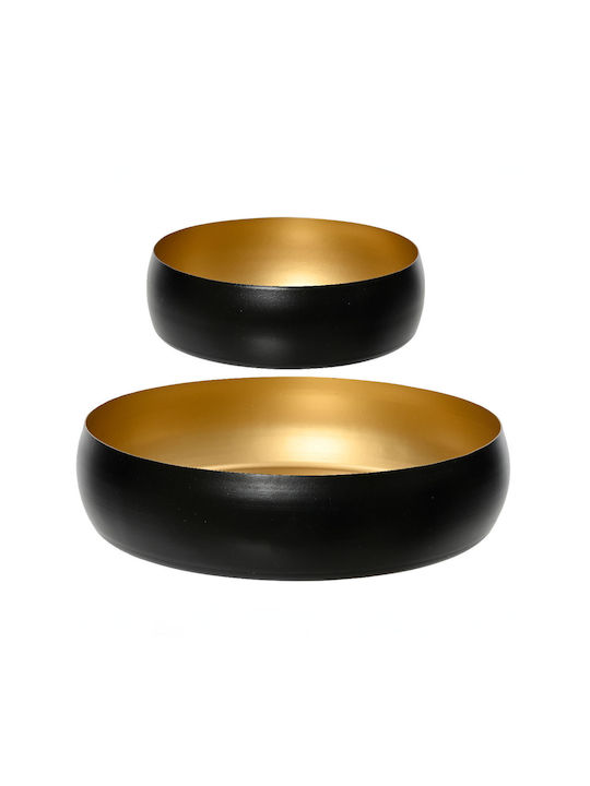 Beauty Home Metallic Round Decorative Tray 22x22x5cm 2pcs
