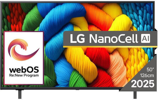 LG Smart Τηλεόραση 50" 4K UHD LED 50NANO80A3B HDR (2025)