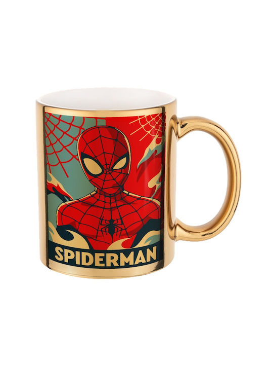 Koupakoupa Spiderman Kid Becher Keramik Gold 330ml