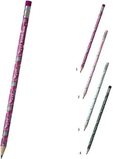 Erich Krause Pencil HB With Eraser Floral Soul 62775 Ass