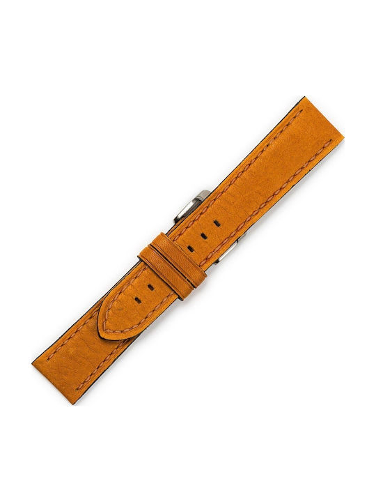 KOSTELO Δερμάτινο Λουράκι Κίτρινο 22mm