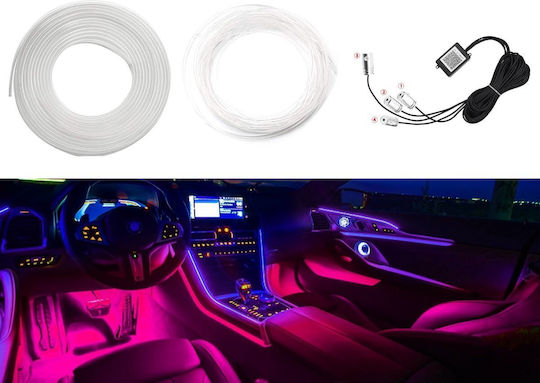 Φως Διακοσμητικό Led Rgb Εσωτερικού Χώρου Αυτοκινήτου Ambient Light Usb 4 1 6 Μέτρα Grp-94131
