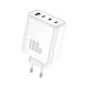 Foneng Φορτιστής Χωρίς Καλώδιο GaN με Θύρα USB-A και 3 Θύρες USB-C 100W Power Delivery / Quick Charge 3.0 Λευκός (GaN40-EU)