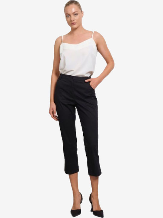 Dama Tesatura Capri Pantaloni Black