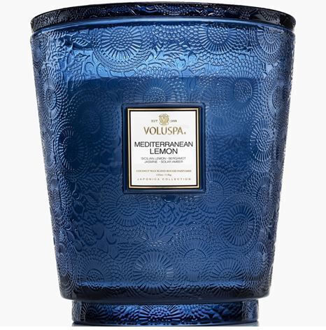 Aromatische Mediterranean Zitronen Kerze 5 Dochte Voluspa 22x23 cm