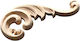 Carved Solid Wood Corner Set 2 Pcs 12x6cm