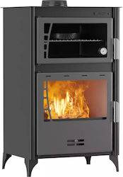 Thermogatz Gs15 Oven Χαλύβδινη Ξυλόσομπα με Φούρνο 15.55kW Γκρι