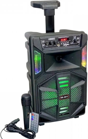 Kimiso Karaoke Speaker with Wired Microphone and Lighting Effects QS-3811 813188 Black