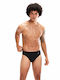 Herren-Bademode Slip Schwarz mit Gestreift