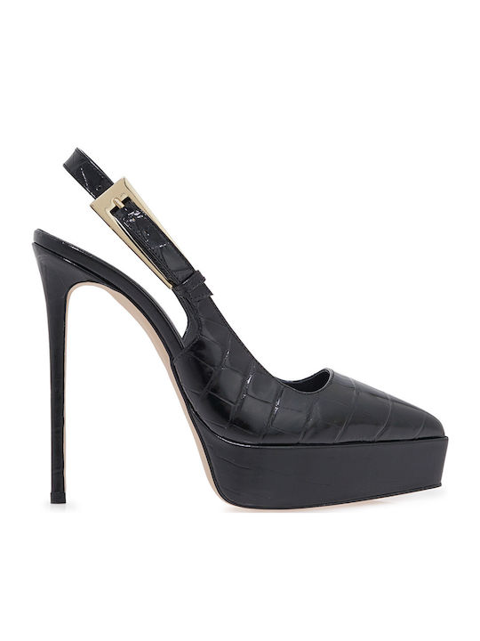 Leather Black High Heels