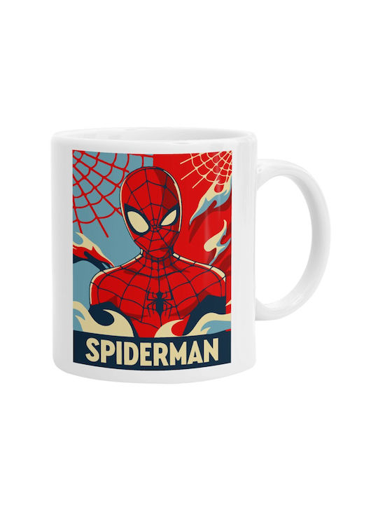 Koupakoupa Spiderman Kid Becher Keramik Weiß 330ml