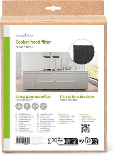 Universal Carbon Filter Vent Hood 57 X 47cm Black Nedis Chfi212ca