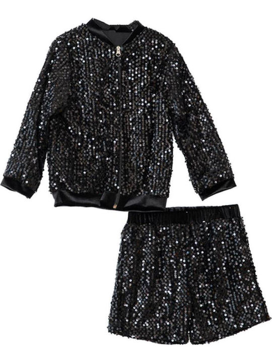 Set pentru copii cu fustă Iarnă 2buc Black