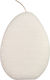 White Embossed Egg Candle 13x9.2x2.7cm
