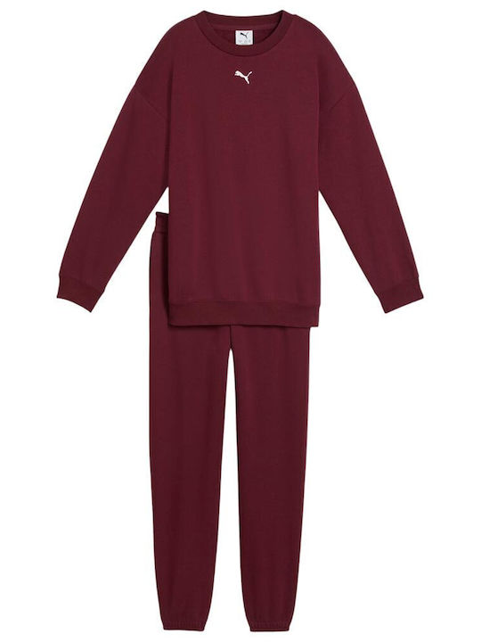 Puma Kinder Sweatpants Set Jogginganzug Burgundisch 2Stück Sweat