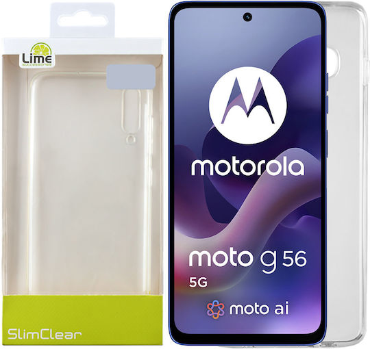 Lime Slimclear Задна корица Силикон Прозрачен (Motorola Moto G56 5G)