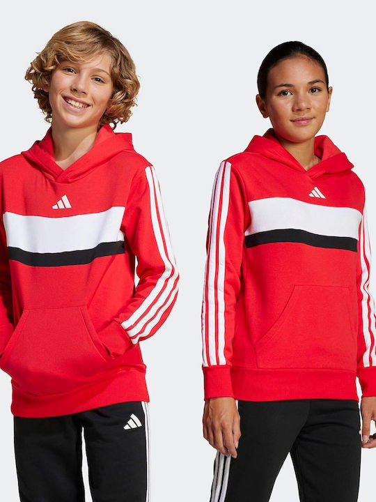 Fleece Παιδικό Φούτερ με Κουκούλα και Τσέπες Κόκκινο Performance