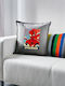 Spiderman Kid Couch Pillow Gray 100% Cotton Contains Filling 50x50cm