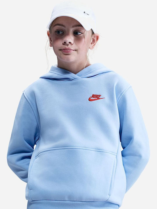 Nike Fleece Kinder-Sweatshirt mit Kapuze Hellbl...
