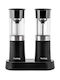 Huslog Electric Set Spice Mills made of Glass in Black Color 1pcs