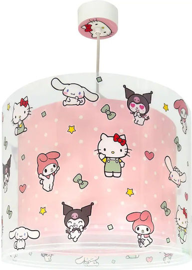Ango Einfaches Licht Kinderzimmer-Deckenleuchte Hängend 15W mit E27 Lampensockel Rosa 33x25cm