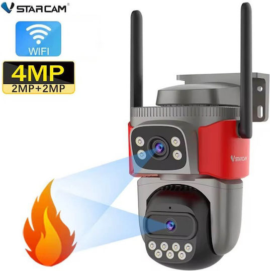 Vstarcam AF621DR IP Dual Surveillance Camera Wi-Fi Full HD 1080p Waterproof with Two-Way Communication and 4mm Grey Lens