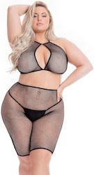 Fishnet Halter Set Shorts – Plus Size Fishnet Halter Set Shorts – Plus Size