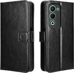 Oppo A5 5G A5m Crazy Horse Brieftasche Handyhülle Schwarz