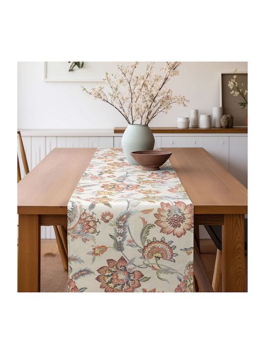 Beauty Home Beauty Home Weihnachtliches Tischgeschirr & Weihnachtlicher Schmuck Indische Blumen Weihnachts-Tischtuch Läufer Blumen & Zweige 32x250cm