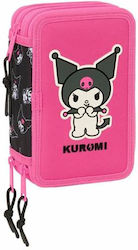 Case Pencil Case with 3 Compartments Black