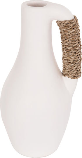 HomeMarkt Διακοσμητικό Βάζο Πήλινο Cammer Λευκό Φ18xΥ39cm