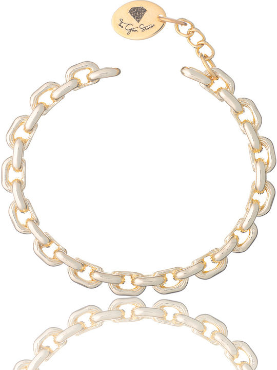 The Gem Stories Damen Armband Handschellen Aus Messing Vergoldet 17cm