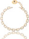 The Gem Stories Damen Armband Handschellen Aus Messing Vergoldet 17cm