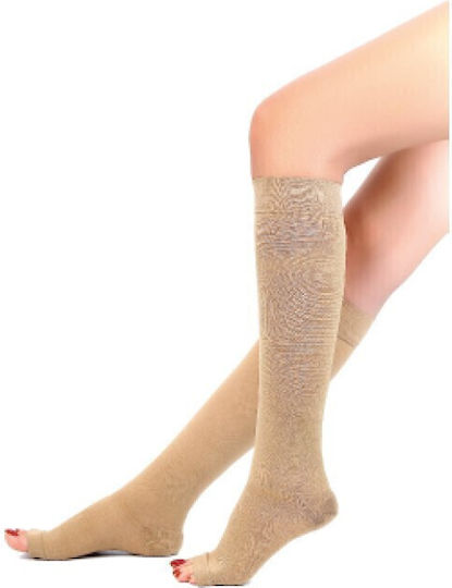 Dukamed Dukavas Socks Calf High Graduated Compression Open 23-32 mmHg Beige