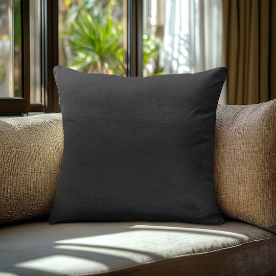 Beauty Home Decorative Pillow Case Premium Velvet Black 40x40cm
