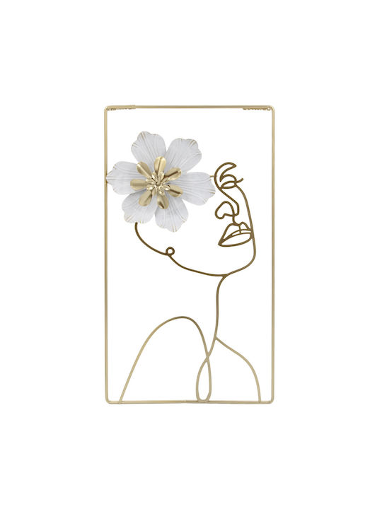 Keskor Wall Decor Woman Gold Metallic 45x25cm