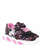 Minnie Mouse Παιδικά Sneakers με Σκρατς & Φωτάκια Μαύρα
