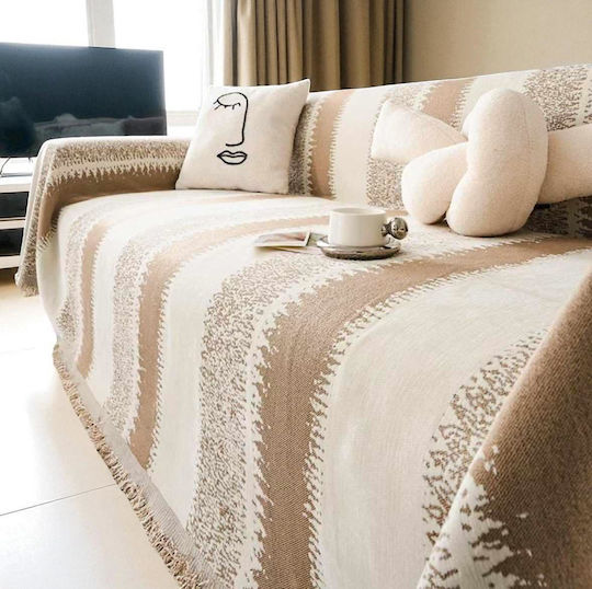 Linea Home Bengal Ριχτάρι Διθέσιου Καναπέ Chenille 180x240εκ. Μπεζ