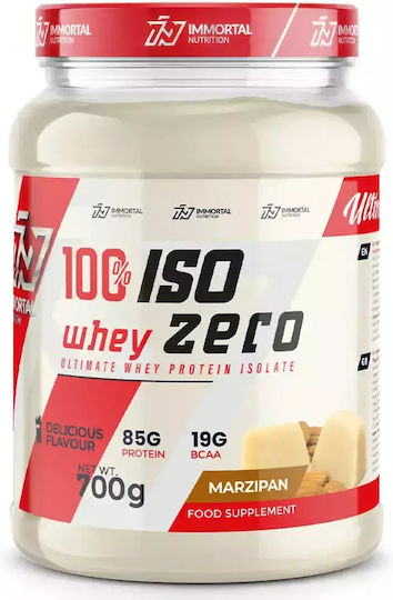 Immortal Nutrition 100% Iso Whey Zero Biologisch Protein Molke Laktosefrei mit Geschmack Marzipan 700gr
