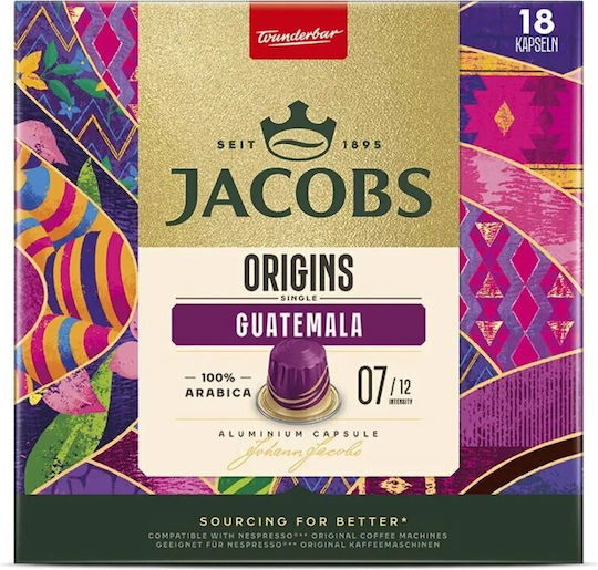 Jacobs Kaffeekapseln Espresso Origins Guatemala Kompatibel mit Nespresso Maschine 18 Stück