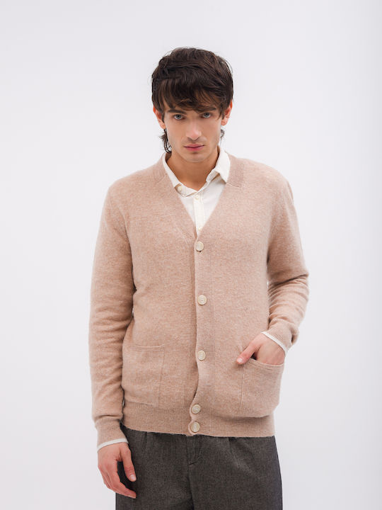 AT.P.CO Men's Knitted Cardigan with Buttons Beige
