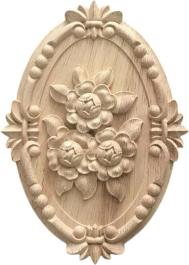 Decor Central Sculptat Din Lemn Masiv 21x15x1.8cm