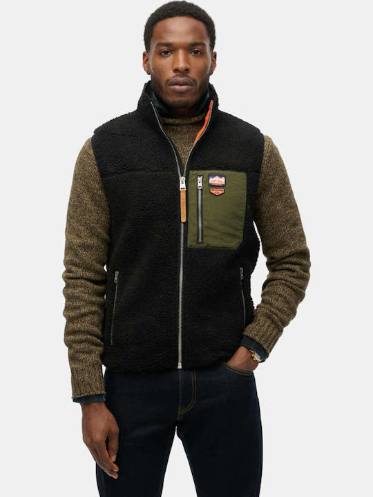 'vintage Retro Ärmellos Jacke Schwarz