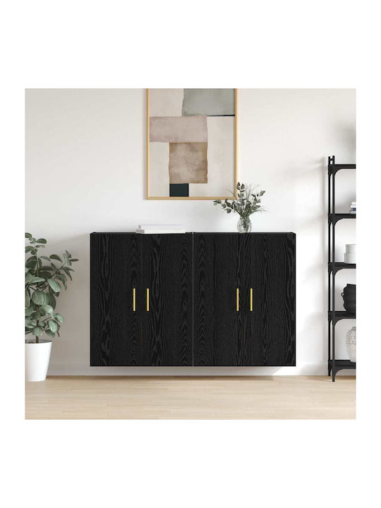 Sideboard Wooden Black Oak 69.5x34x90cm