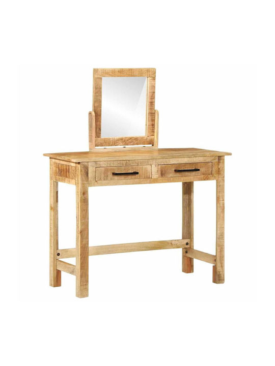 Schminktisch aus Massivholz Mango mit Spiegel 100x40x120cm