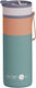 Asobu Μπουκάλι Θερμός Ανοξείδωτο 600ml Pastel Green με Καλαμάκι