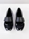 Patent Leather Pointy Ballerinas With strap Black