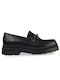 Leather Women's Moccasins in Black Color