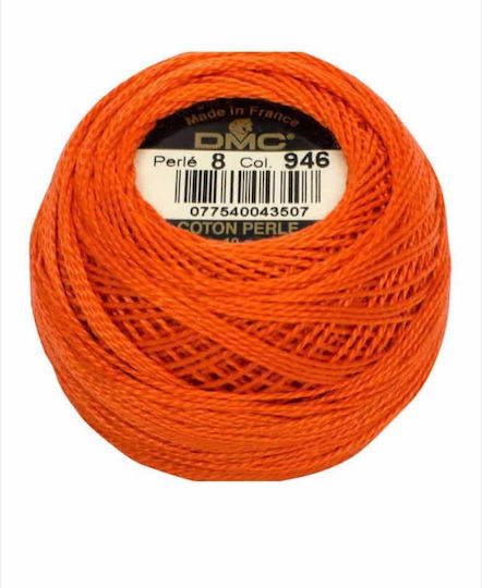 Κλωστή Κεντήματος Βαμβακερή Kουβαρίστρα Cotton Perle No8 87m/10g 946 Πορτοκαλί
