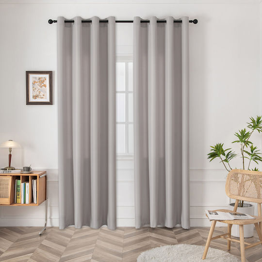 Beauty Home Curtain with Grommet Art 8443 Gray 140x270cm